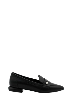 5312 PELLE NERO MOCASSINO TACCO BASSO DONNA