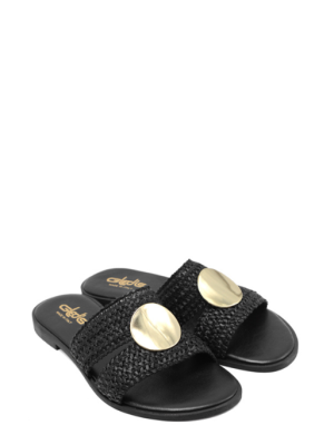 23134 RAFIA NERA CIABATTA BASSA – GLEDIS