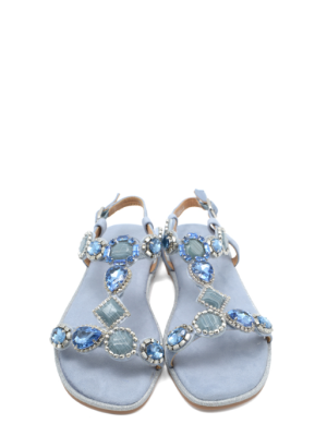 F2322-3 GREY GRIGIO SANDALO STRASS TACCO BASSO – GALIA