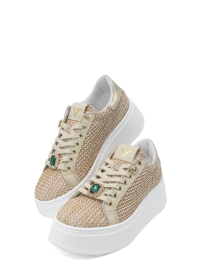 WATER 1 PAGLIA BEIGE/PLATINO SNEAKERS DONNA – VITAMINA TU