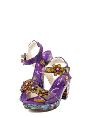 NELLAO 05 VIOLET VIOLA SANDALO FIORI CON STRAPPO- LAURA VITA