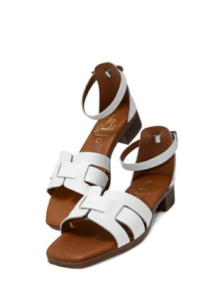 5601 DOYA BLANCO BIANCO SANDALO TACCO BASSO – OH MY SANDALS