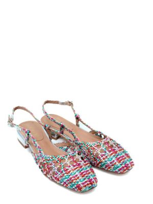 9037 LAMINATO MULTICOLOR SANDALO SLINGBACK TRAFORAT-KHARISMA