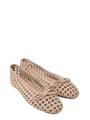 A92064 NATURAL GOAT BALLERINA TRAFORATA INTRECCIATA - INUOVO