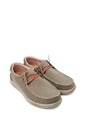 WP150 STEVE TAUPE 27 MOCASSINO BARCA IN TESSUTO - PITAS