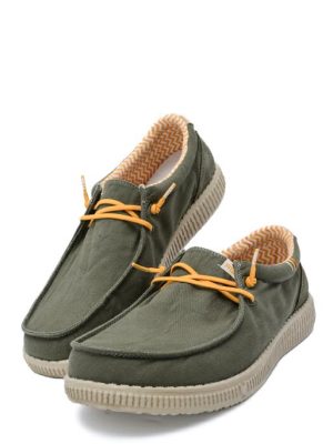 WP150 LEDRO KAKI 14 MOCASSINO BARCA IN TESSUTO - PITAS