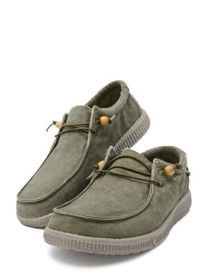WP150 WALLABI KAKI MOCASSINO BARCA TESSUTO - PITAS