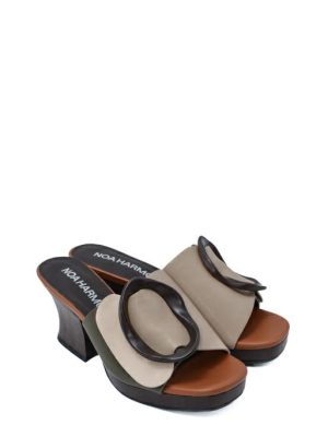 9987 M28 MULTI TAUPE CIABATTA PLATFORM CON TACCO-NOA HARMON