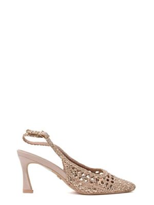 9155 SOFT NUDE/ORO ROSA SLINGBACK INTRECCIATO - KHARISMA
