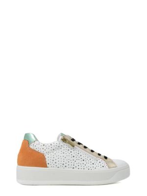 76564 33 BIANCO/VERDE SNEAKER TRAFORATA DONNA - IGI&CO