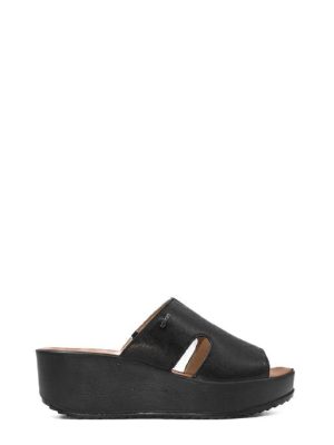 76659 00 CAPRA NERO SANDALO/CIABATTA ZEPPA MEDIA - IGI&CO