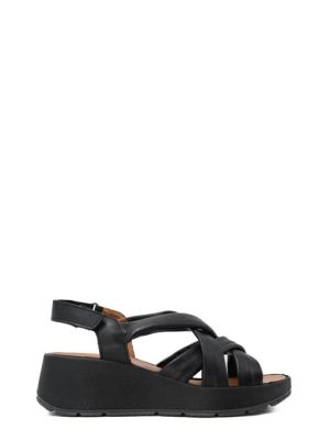 76667 00 NAPPA NERO SANDALO FASCE INTRECCIATE -IGI&CO
