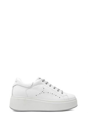 76573 00 NAPPA BIANCO/ARGENTO SNEAKER PLATFORM - IGI&CO