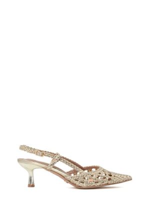 9110 LAMINATO PLATINO SANDALO SLINGBACK - KHARISMA