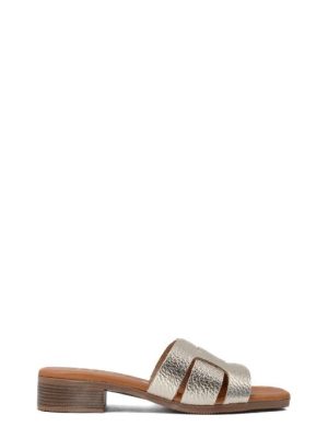 5600 DOYA CHAMPAGNE CIABATTA IN PELLE - OH MY SANDALS