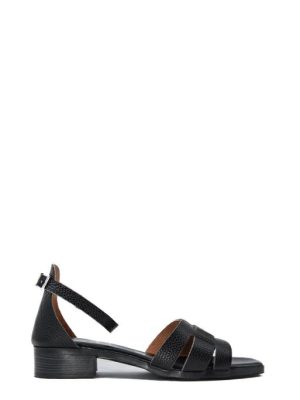 5601 DOYA NEGRO NERO SANDALO TACCO BASSO - OH MY SANDALS