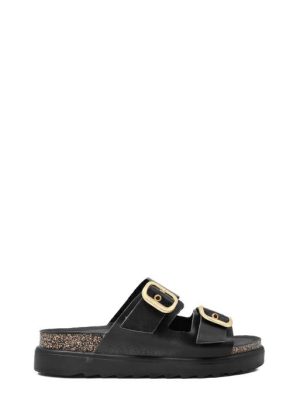 TUNEZ 130 VAQUETILLA NEGRO NERO CIABATTA 2 FIBBIE - YOKONO