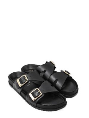 27500-44-003 BLACK NERO CIABATTA DOPPIA FIBBIA  - TAMARIS