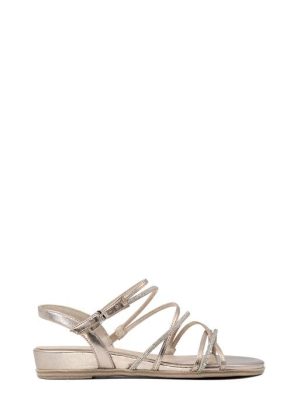 28103 LIGHT GOLD SANDALO FASCETTE ZEPPA BASSA - TAMARIS