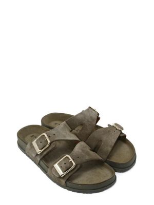 27500-44-722 OLIVE CIABATTA DOPPIA FIBBIA  - TAMARIS