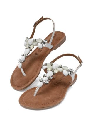 28163-42-197 WHITE BIANCO SANDALO INFRADITO PIETRE -TAMARIS