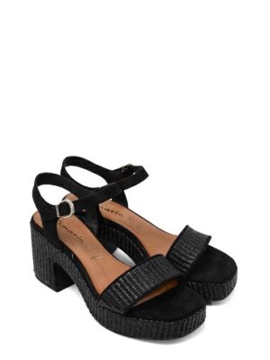 28311-44-001 BLACK NERO SANDALO LARGO MEDIO PLATFORM-TAMARIS