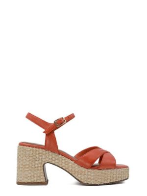 28313-44-606 ORANGE SANDALO TACCO MEDIO PLATFORM - TAMARIS