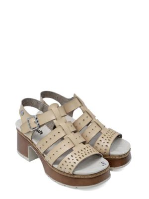 172695 BEIGE SANDALO TRAFORATO TACCO MEDIO – REFRESH