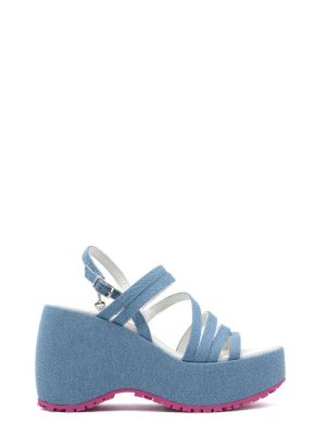 BUBBLE 2 JEANS SANDALO ZEPPA ALTA - FORNARINA GLAM