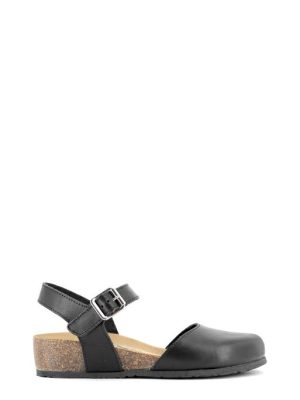 12 C 2177 GAUCHO NERO SANDALO ZEPPA PUNTA CHIUSA - BIONATURA