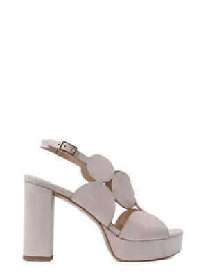 492PL010 CAM BEIGE SANDALO TACCO ALTO PLATEAU - OPEN TOO