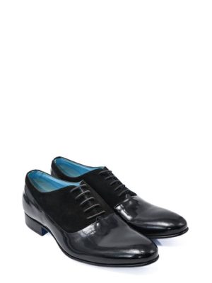4005 VERNICE+CAMOSCIO NERO SCARPA DA SPOSO-NAZZARENO CARELLI
