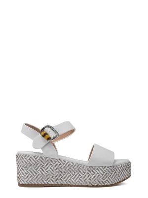 K-11080 WHITE BIANCO SANDALO FASCE ZEPPA MEDIA - KEYS