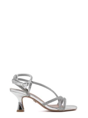 9575 LAMINATO ARGENTO SANDALO ELEGANTE CON STRASS - KHARISMA