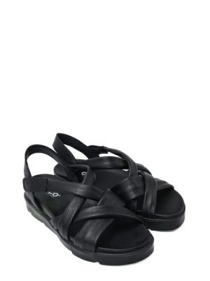 76689 00 NAPPA NERO SANDALO SOFT FASCE INCROCIATE -IGI&CO