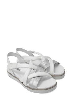 76689 33 AVORIO/ARGENTO SANDALO SOFT FASCE INCROCIATE-IGI&CO