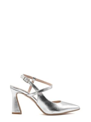 689 KING ARGENTO SLINGBACK TACCO ALTO A PUNTA - ANNO ZERO