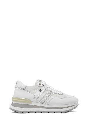 K-10571 WHITE/SILVER BIANCO/ARGENTO SNEAKER DA DONNA - KEYS