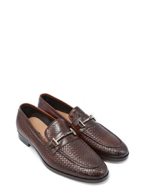 1832 VITELLO STAMPATO LEGNO MOCASSINO CON MORSETTO - EXTON