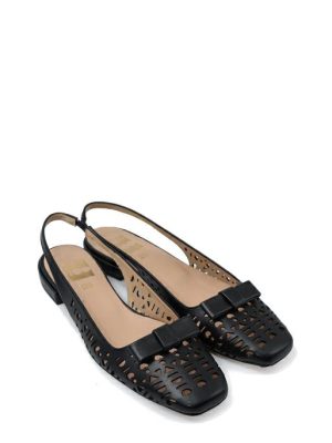 5066031 CAP NERO SLINGBACK TRAFORATO TACCO BASSO - OPEN TOO