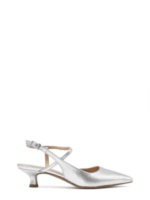 894M046 CAR ARGENTO SLINGBACK TACCO BASSO - OPEN TOO