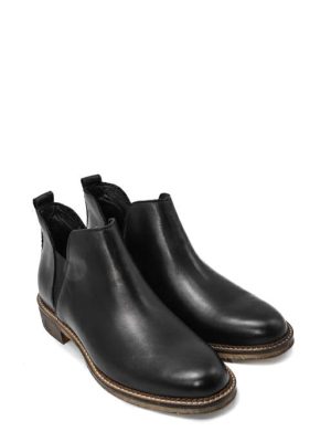 720 VITELLO NERO TRONCHETTO PUNTA TONDA - LEI
