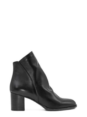 5516 NAPPA NERO STIVALETTO TACCO MEDIO - SOFIA LEN