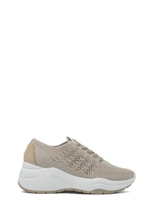 76626 22 CREAM-PLATINO FLYKNIT SNEAKER TESSUTO DONNA-IGI&CO