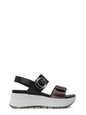 76776 22 BRONZO/NERO SANDALO FIBBIA+STRAPPO -IGI&CO