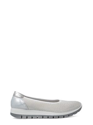 76585 44 FLYKNIT AVORIO-SILVER BALLERINA/SLIP ON - IGI&CO