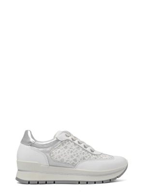 76603 00 NAPPA+RETE BIANCO SNEAKER -IGI&CO