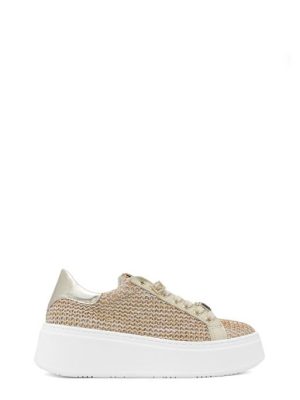 WATER 1 PAGLIA BEIGE/PLATINO SNEAKERS DONNA - VITAMINA TU