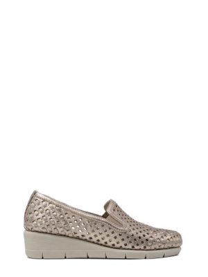 W23337-08 GRAVEL MOCASSINO SLIP ON TRAFORATO - WALK DREAM
