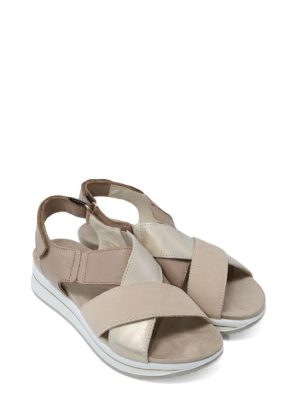 76755 11 VITELLO TAUPE/PLATINO SANDALO STRAPPO -IGI&CO
